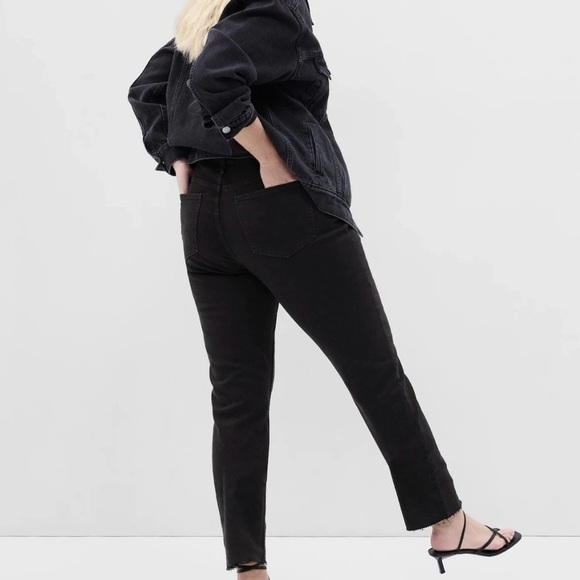 GAP Mid Rise Vintage Slim Stretch Jeans 32/14 Tall Black Rinse Raw Hem #795399 - Picture 4 of 15
